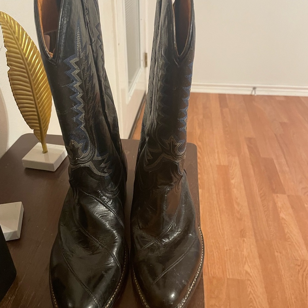 El Jinete black leather Cowboy boots 7.5 - Picture 4 of 8